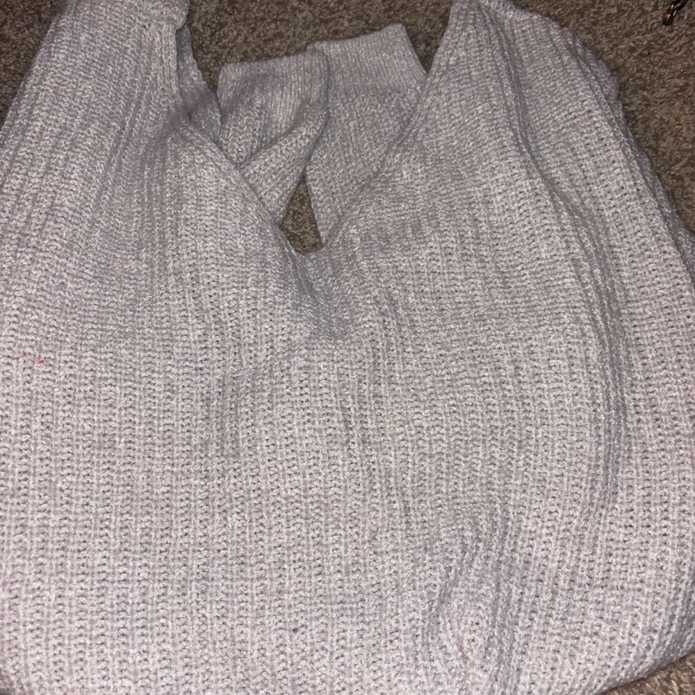 Harper Light Gray V-Neck Sweater